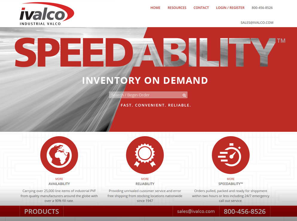 Industrial Valco wholesale PVF website homepage