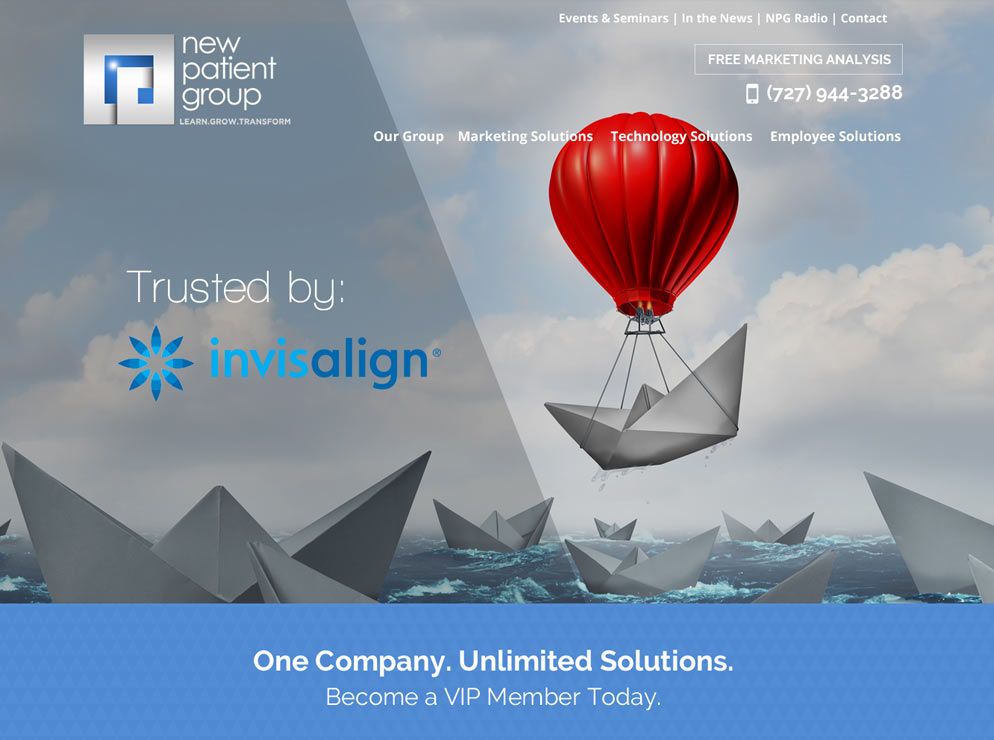 New Patient Group dental marketing website homepage