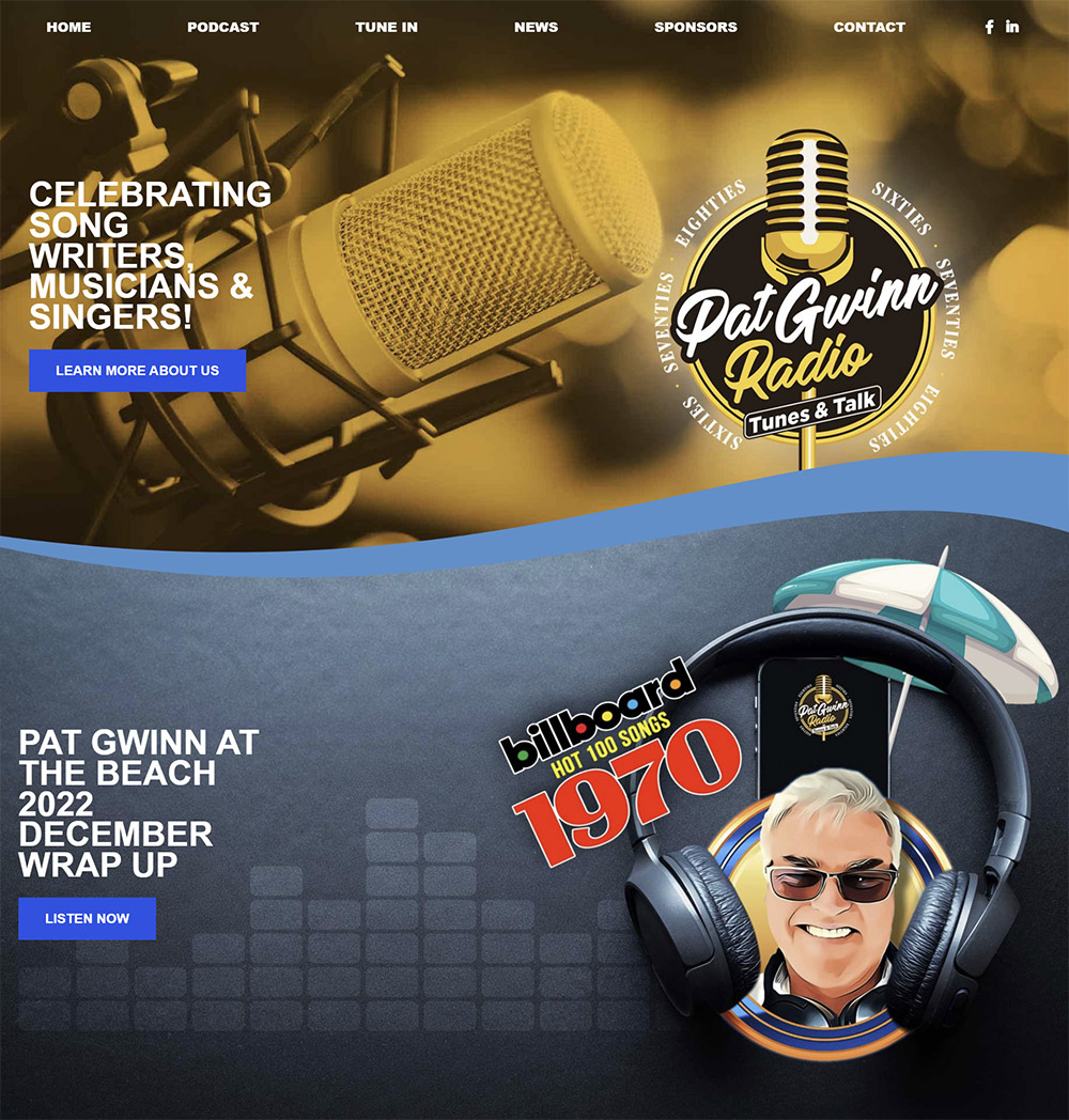 Pat Gwinn Radio website homepage