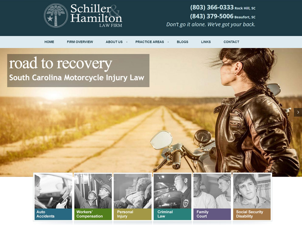 Schiller and Hamilton Law Firm website homepage