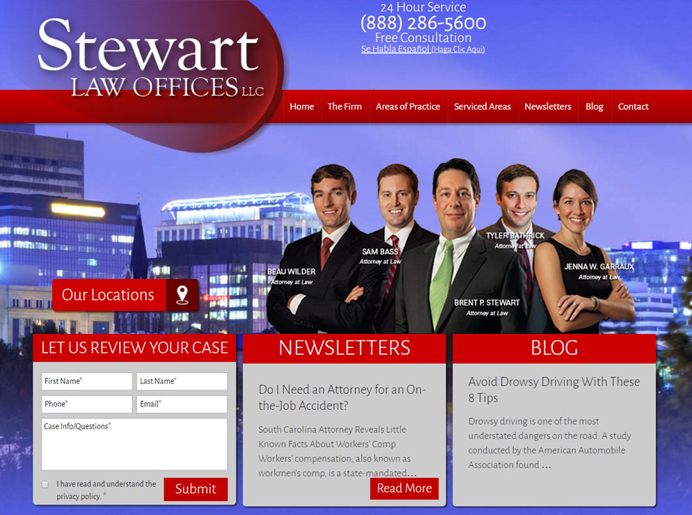 Steward Law Offices website homepage