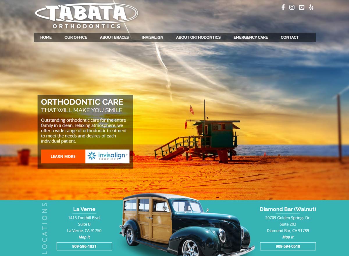 Tabata Orthodontics website homepage