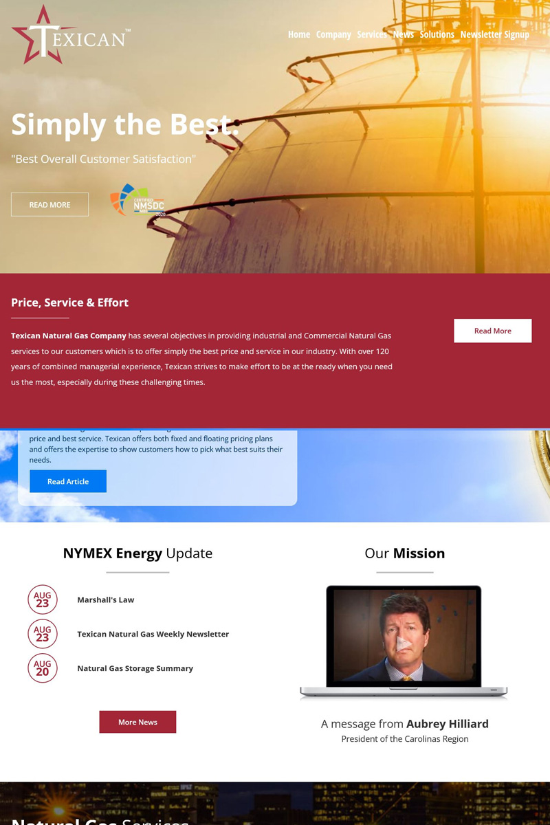 Texican website homepage