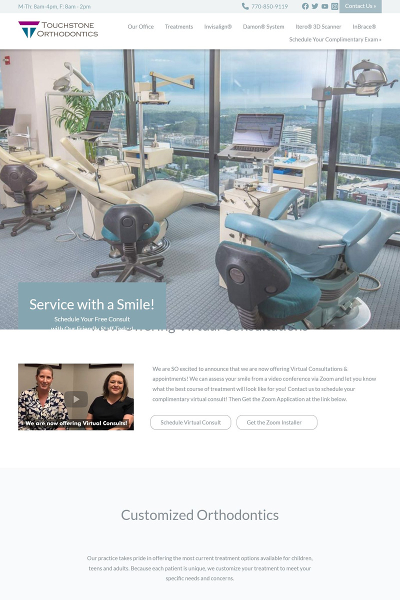 Touchstone Orthodontics Atlanta Invisalign website homepage